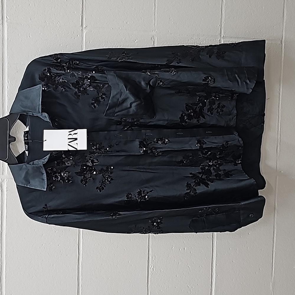 Zara Embellished button down shirt
